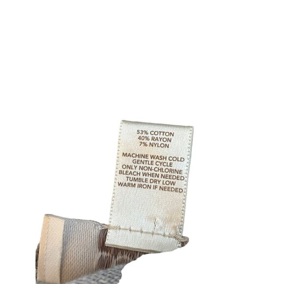 Ann Taylor Loft Sweater Women L Gray Cotton Rayon Basket weave knit front - Picture 6 of 7